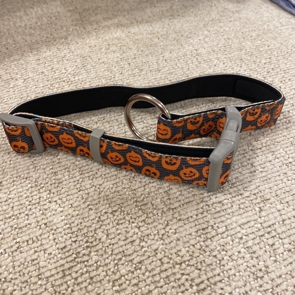 NEW FUZZ YARD HALLOWEEN PUMPKIN JACK O LANTERN LARGE DOG COLLAR
